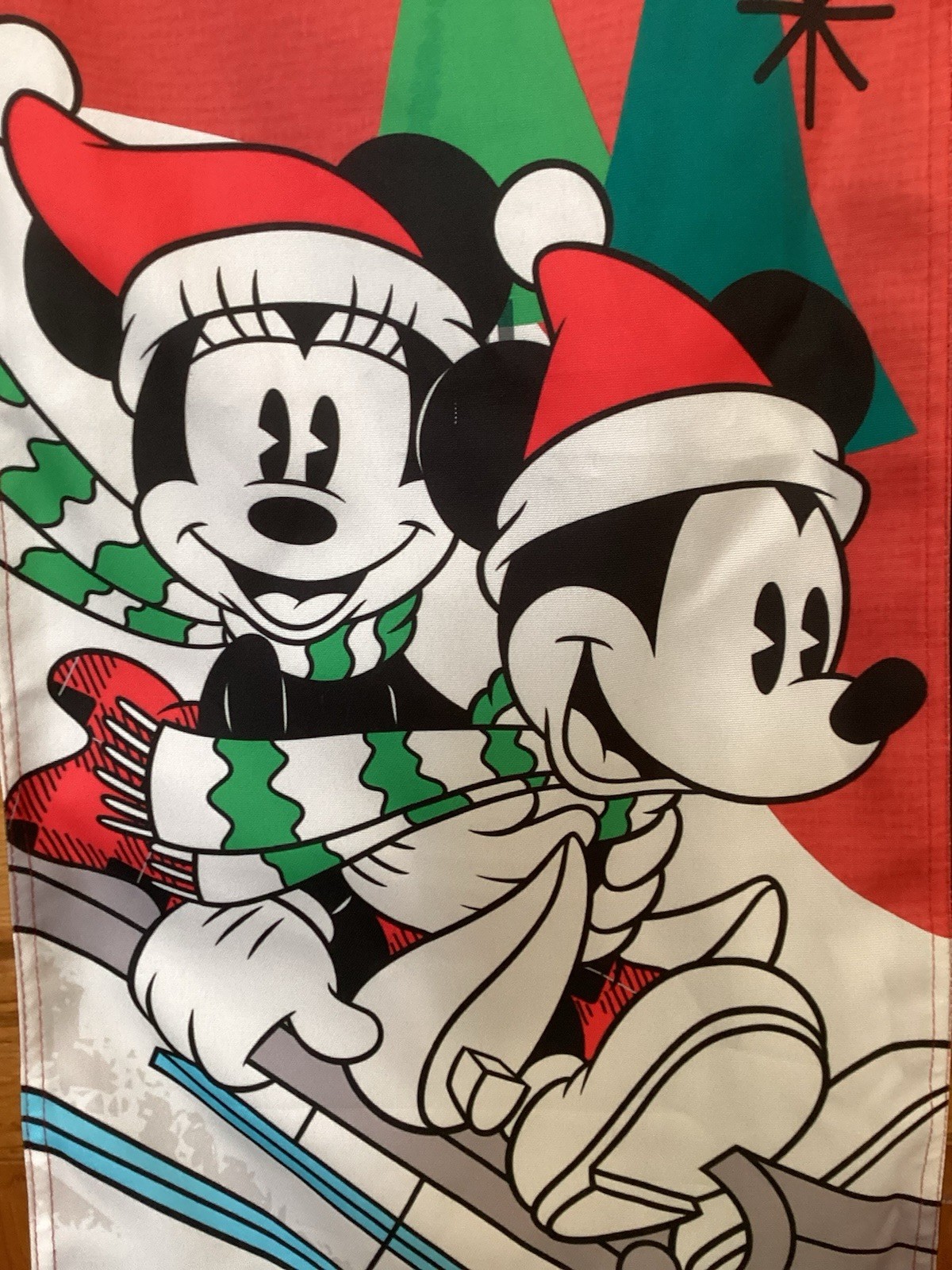 Disney Mickey & Minnie Mouse Sledding Outdoor Banner 15” x 47” Hang Banner Decor