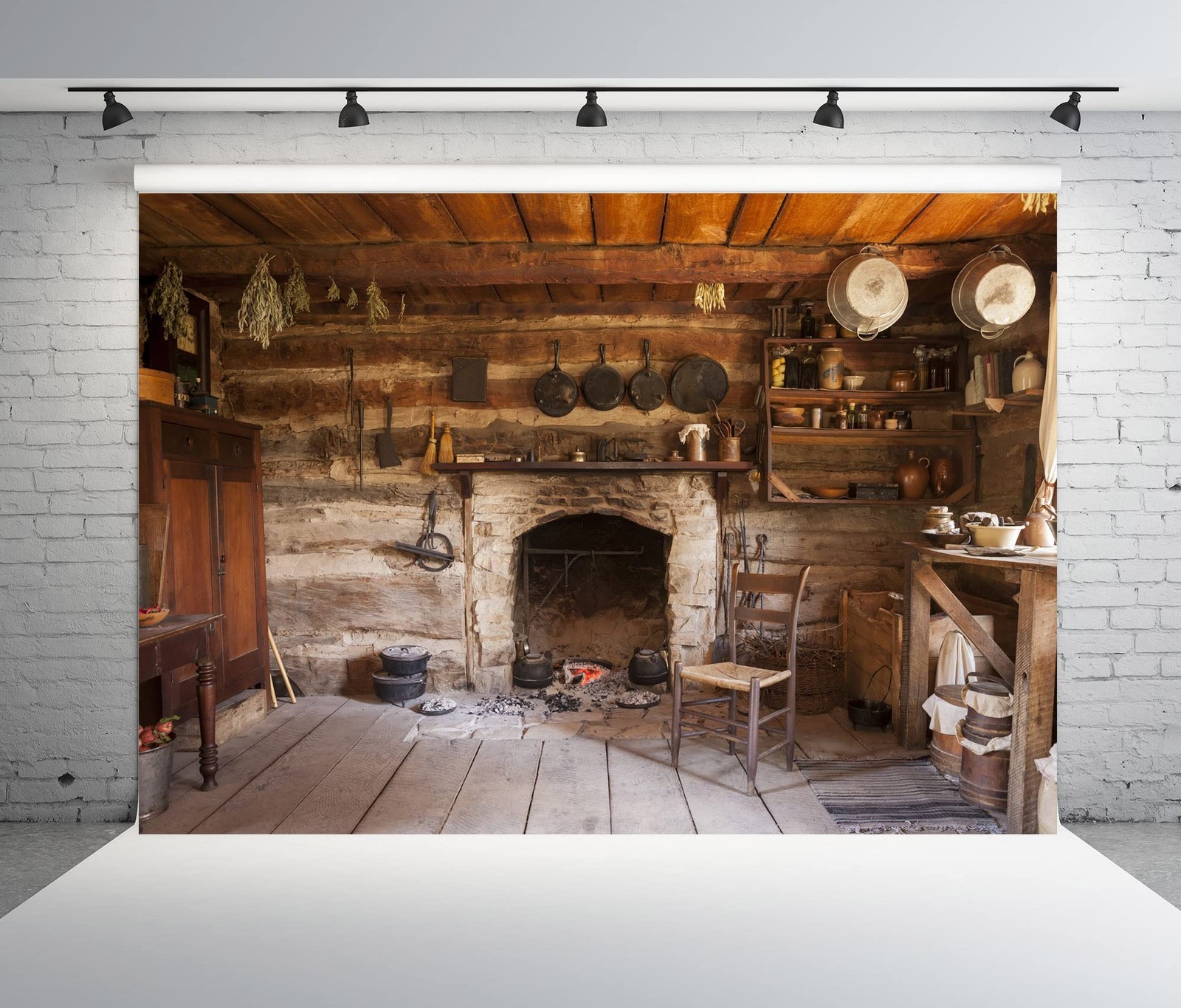 BELECO 20x10ft Fabric Rustic Kitchen Backdrop Western Old 20x10FT, Kitchen-10
