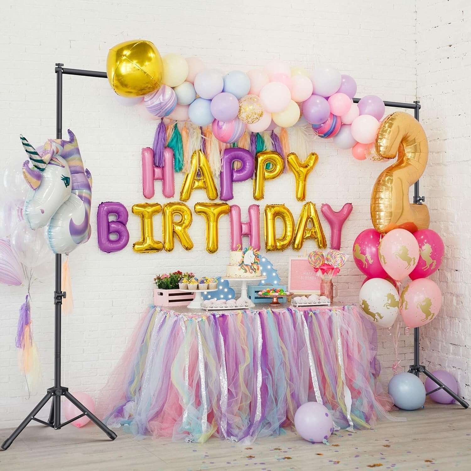 Backdrop Stand 10X7.5Ft (Wxh), Photo Backdrop Stand for Parties, Heavy Duty S18