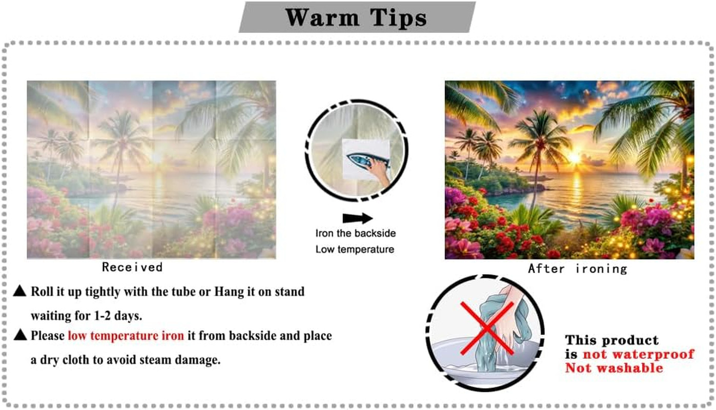 Beach Ocean Backdrop,Summer Hawaiian Beach Photography Backdrop,Palm Tree Sea Lu