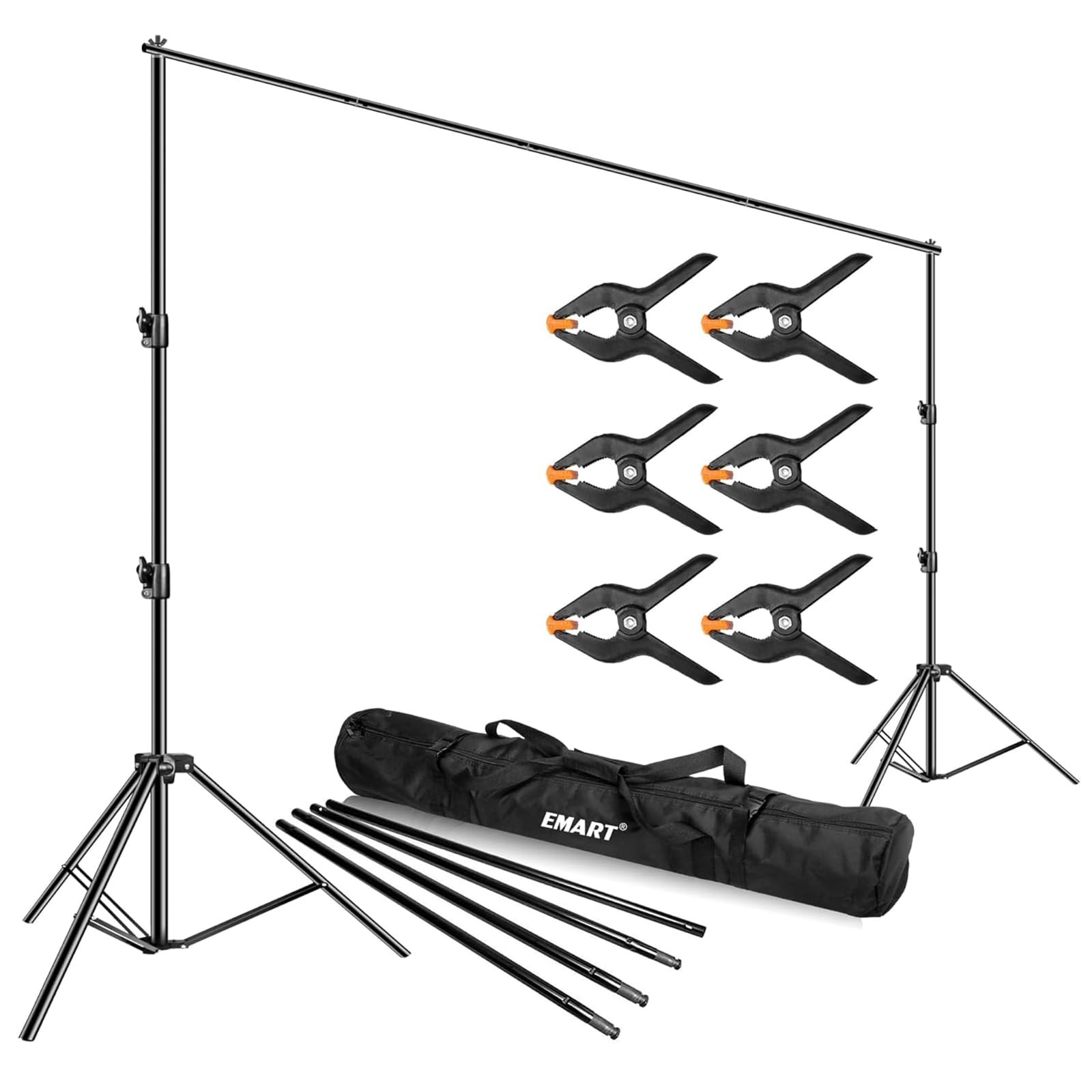 EMART Heavy Duty Backdrop Stand 10 x 12ft Photo Video Studio Adjustable Photo…