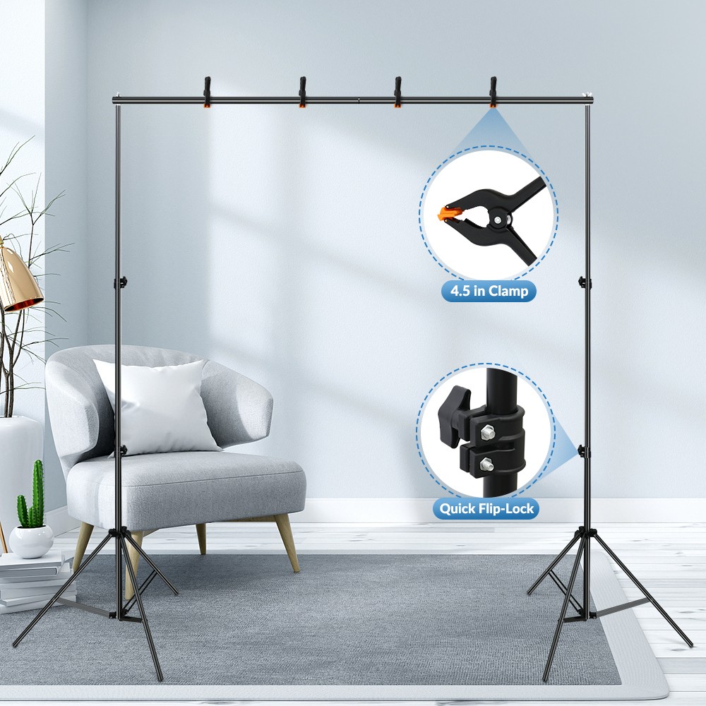 10FT Photography Adjustable Background Stand Support Photo Backdrop Crossbar Kit