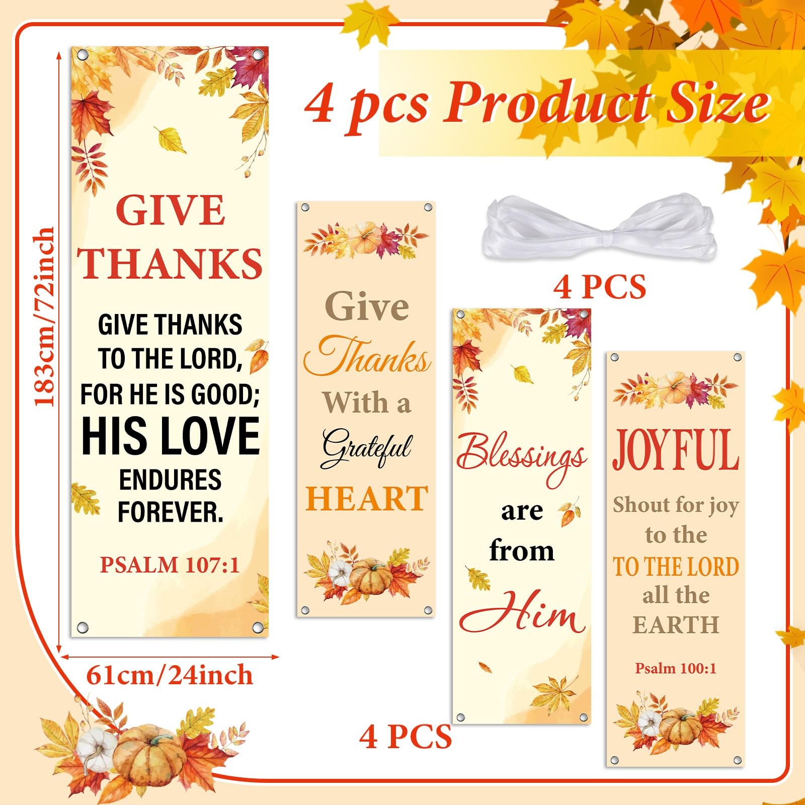 4Pcs Church Banners for Sanctuary Wall Welcome Inspirational Religious Banner…