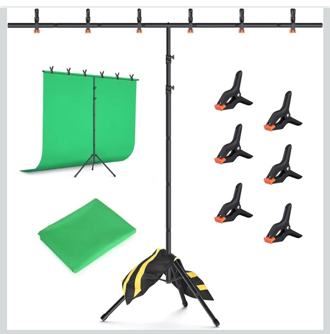 Forlogic Green Screen Backdrop Kit with Stand, 8×7.2ft Portable GreenScreen…