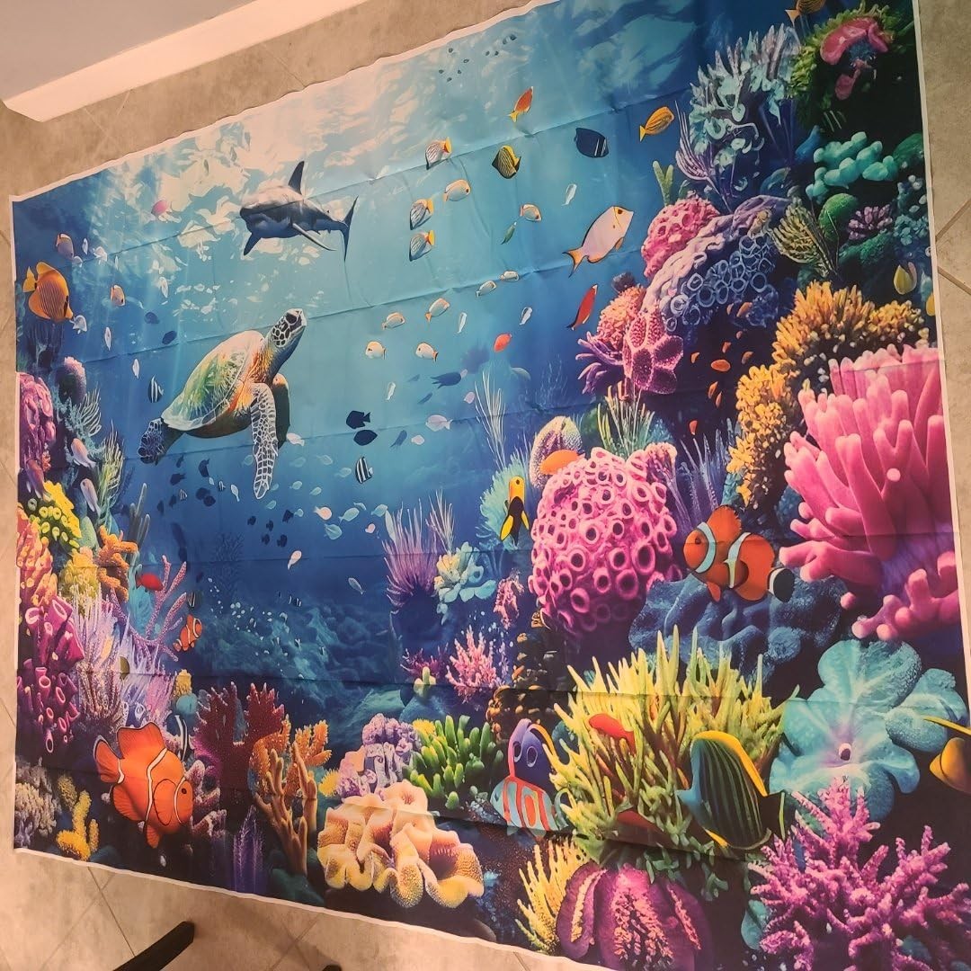 PGSWEER Under The Sea Photography Backdrop 7x5FT Ocean Underwater 7x5FT, Blue