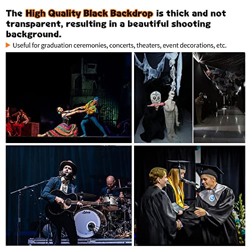 Black Background for Photography, Small Black Photo Backdrop 5×6.5ft