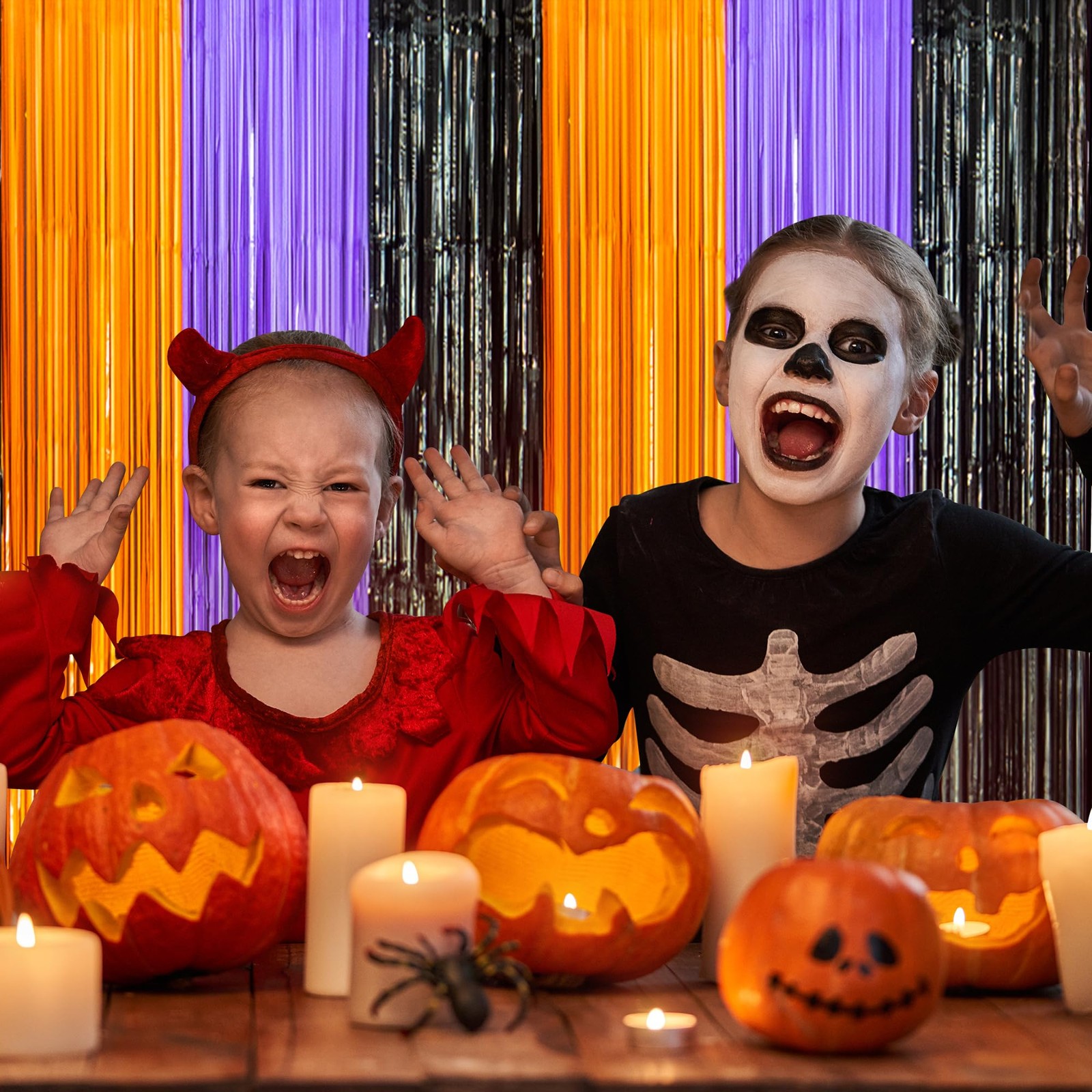 OHOME Halloween Decorations – 3.3ft x 6.56ft, Black orange purple