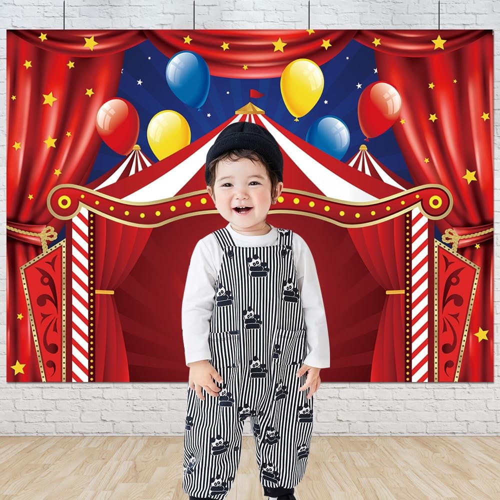 Circus Carnival Theme Party Photo Backdrop 7×5 Ft Carnival Lights Stars