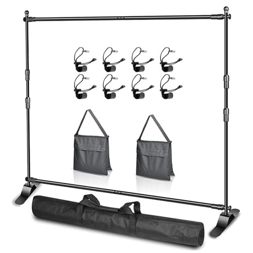 Adjustable Photo Backdrop Banner Stand with 10 X 8ft（W X H） 10 x 8FT