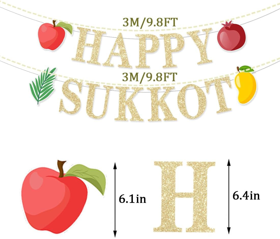 Happy Sukkot Decorations Banner Jewish Holiday Party Supplies Garland Flag for O