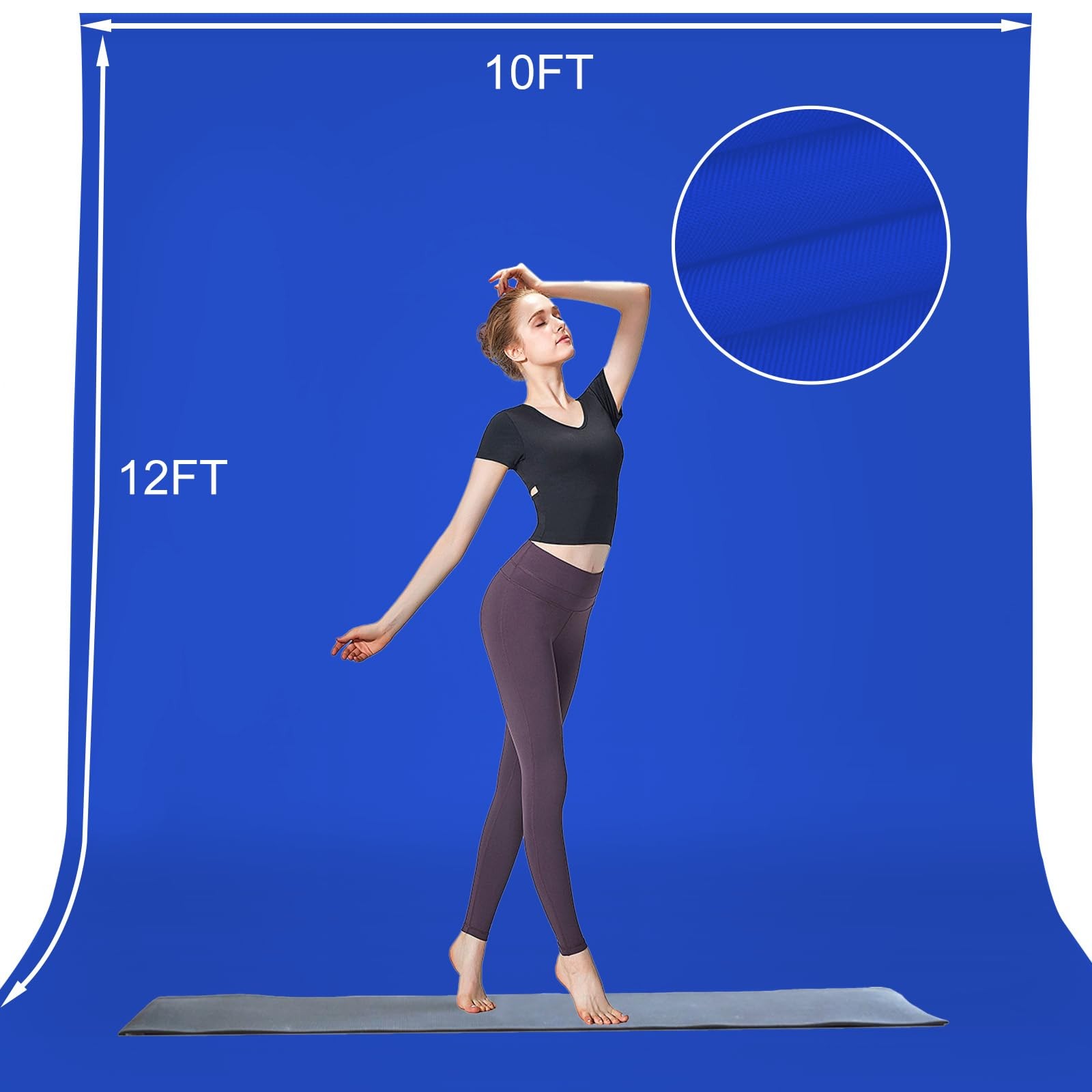 10x12ft Royal Blue Screen Backdrop for Photography, Large Seamless Polyester …
