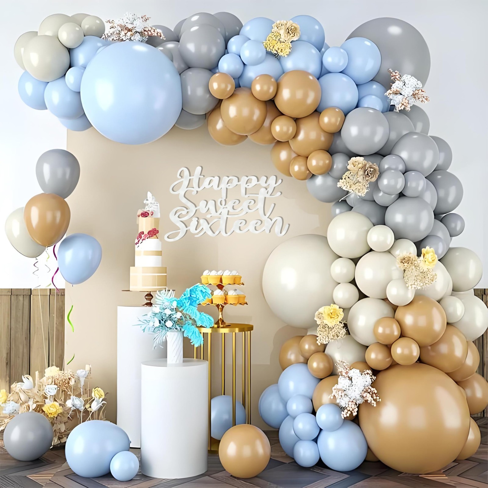 Happy Sweet Sixteen Sign for Birthday Backdrop – Happy 16th Birthday Felt Dec…