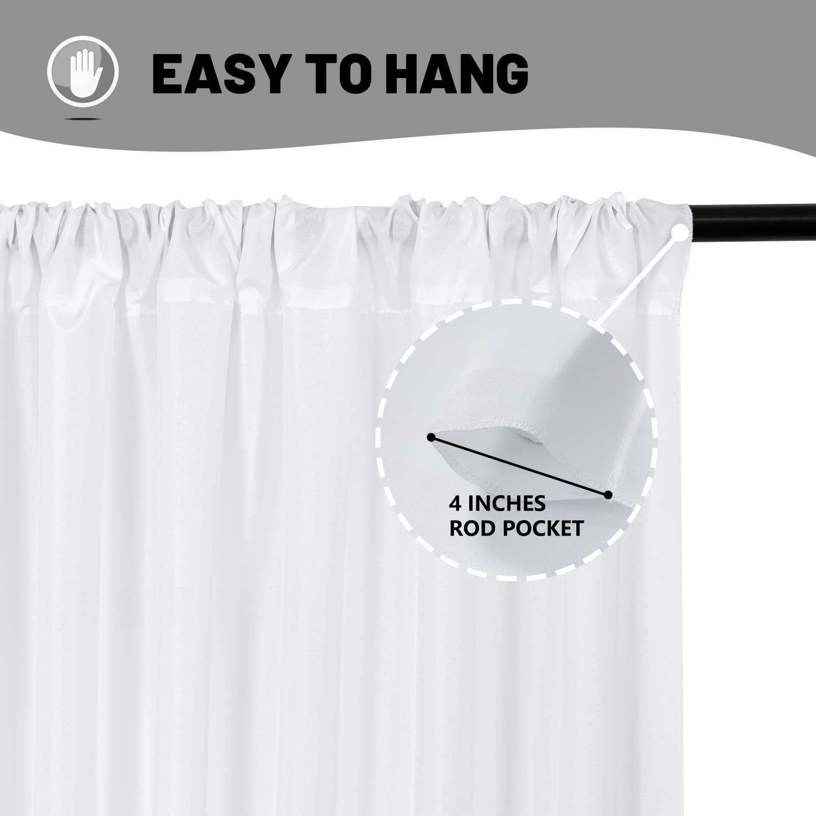 10 ft × 10 ft White Backdrop Curtain for Wedding Decor Holiday Party – White …