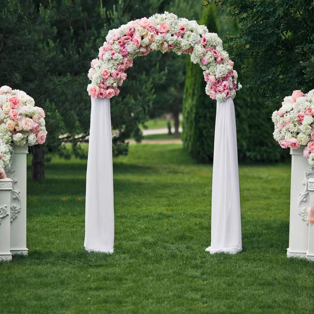 39.36 In. W X 78 In. H Gold Metal Backdrop Stand Arch Arbor