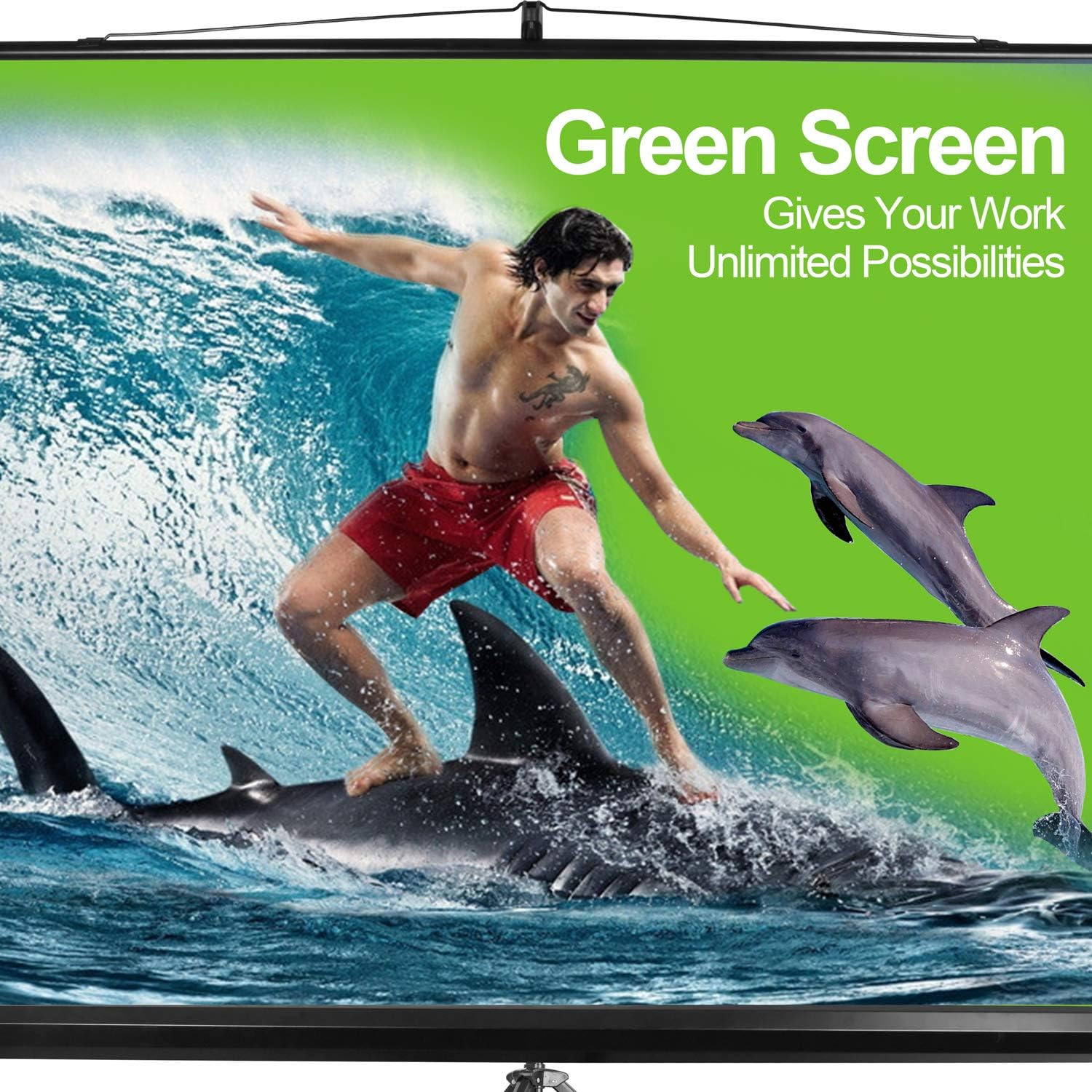 107″ Green Screen Stand, Professional Chromakey Background with Auto-Locking Fra