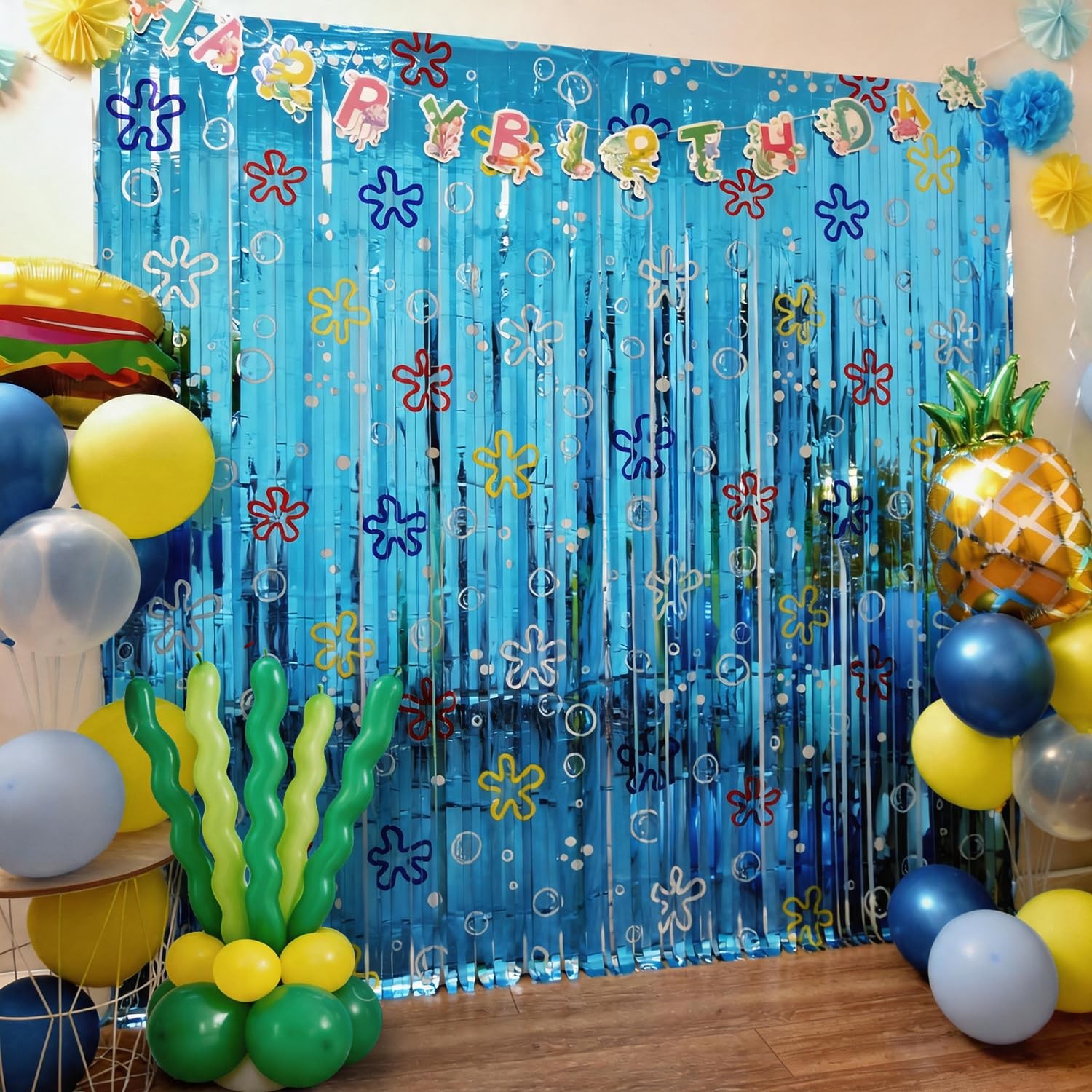 Ocean Themed Party Decorations, 2 Pack Cartoon Sponge Birthday Photo Booth Pr…