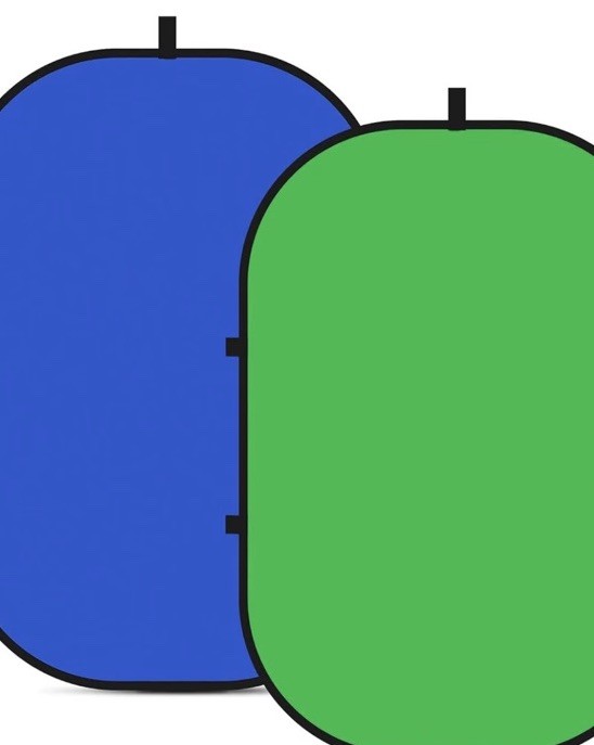 Green Or Blue 2-in-1 Photo /Video Backdrop Kit 5×7 Collapsible Stand / Case