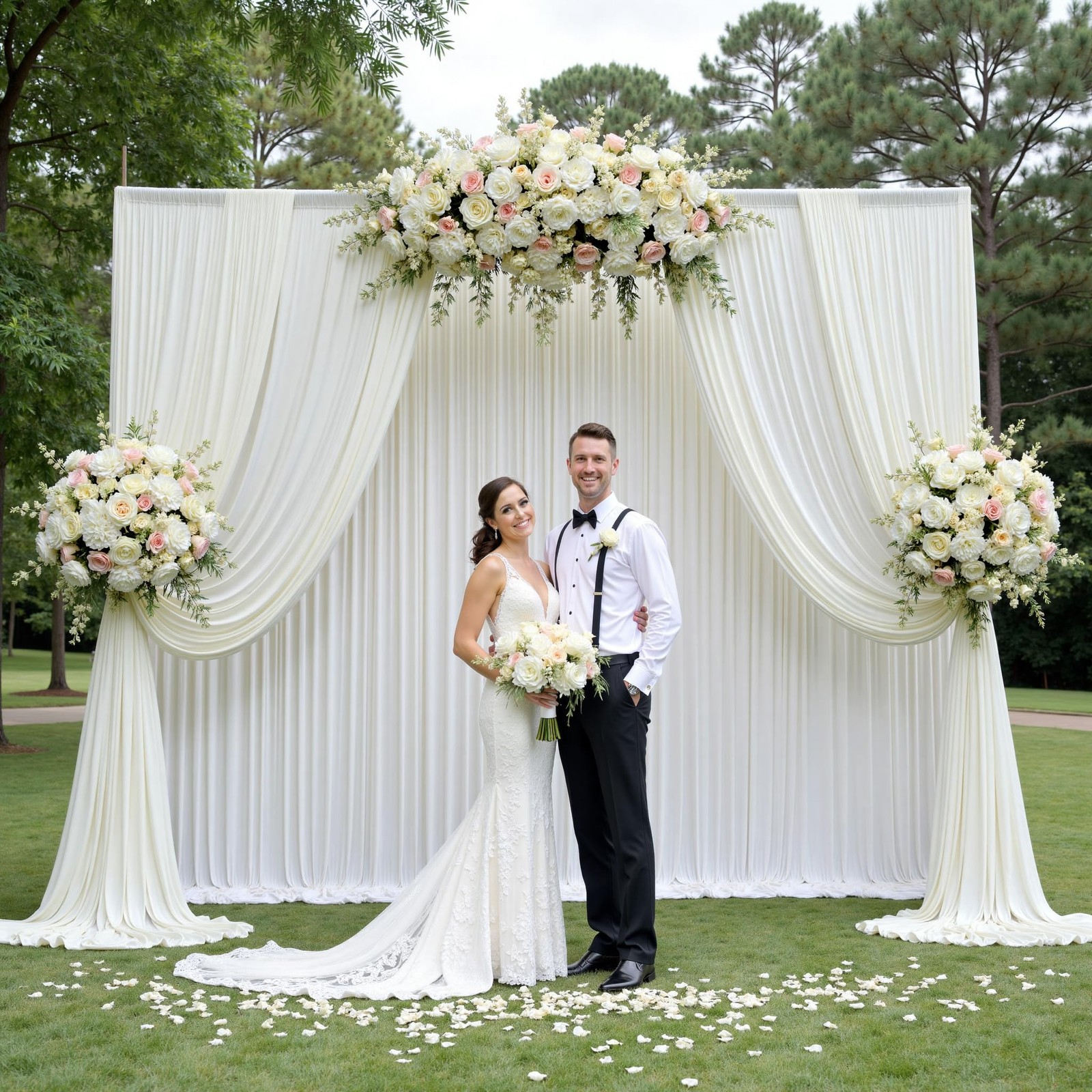 Ivory Backdrop Curtain Wedding Party Polyester Photo Back Drop Cloth 20x12ft