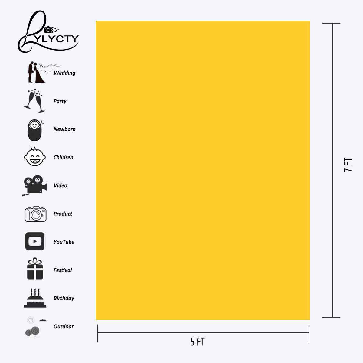 Photography Yellow Background Screen Portable Photo Backdrop (NO STAND INCLUDED)