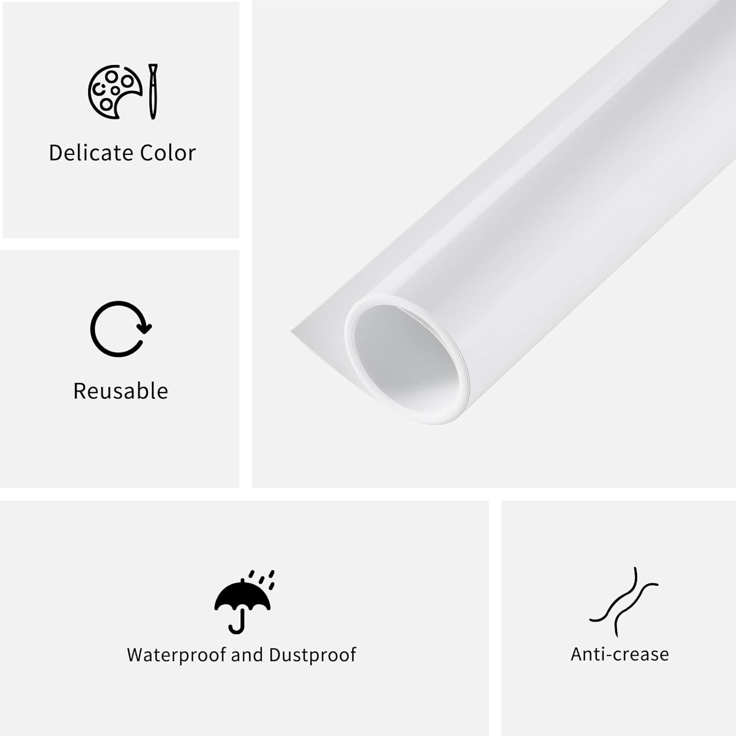 47.25X78.74 Inch PVC Backdrop Matte&Smooth PVC Background White Background Backd