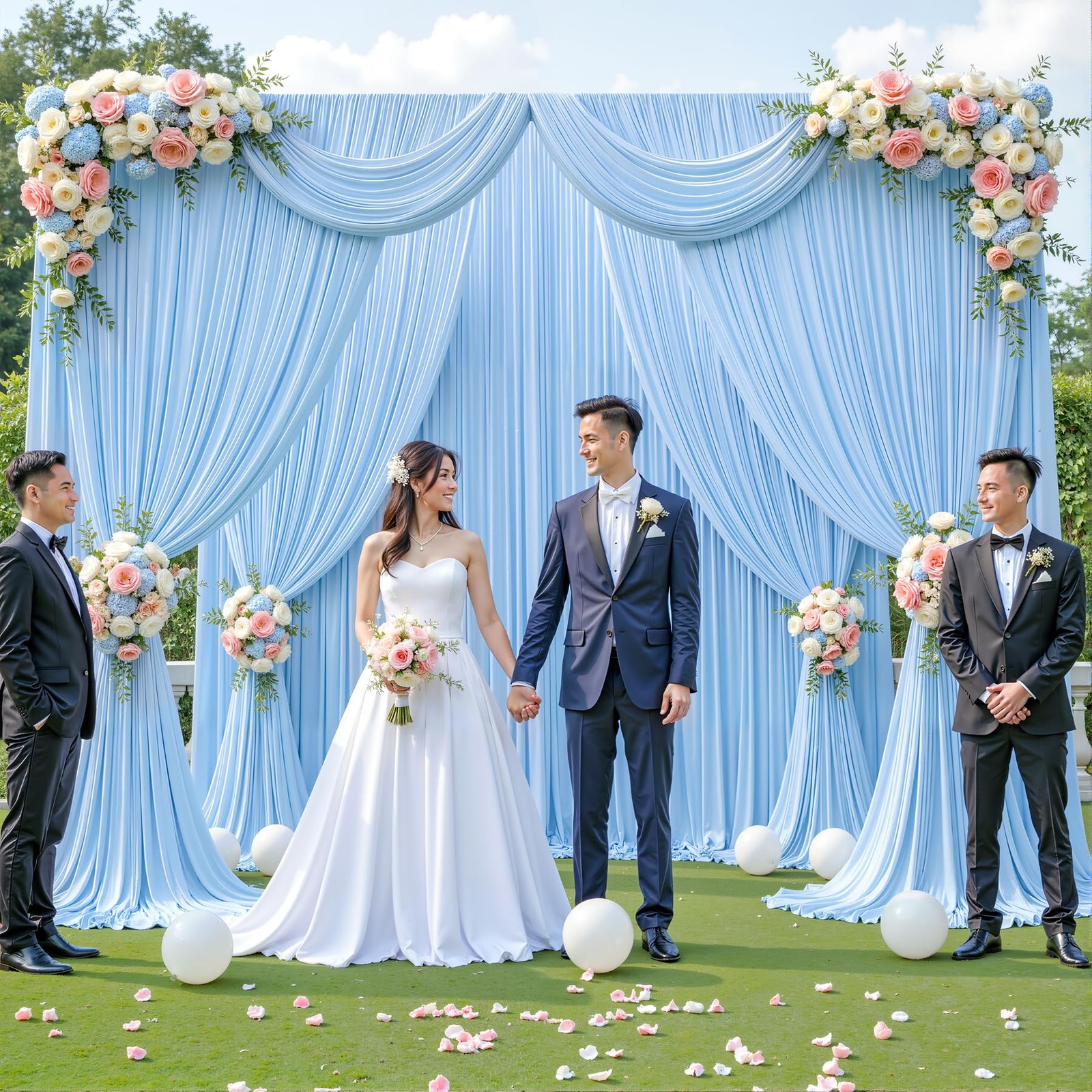 40ft x 12ft Baby Blue Backdrop 40FTx12FT (W5’xH12′, 8 Panels),