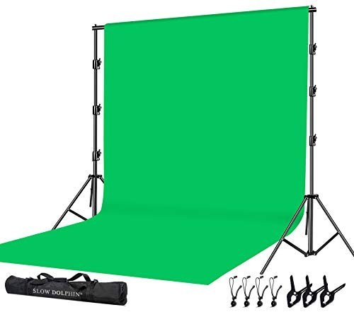 10x12ft Cotton Green Screen Backdrop Kit with Stand, Clamps & Carry Bag – Photog