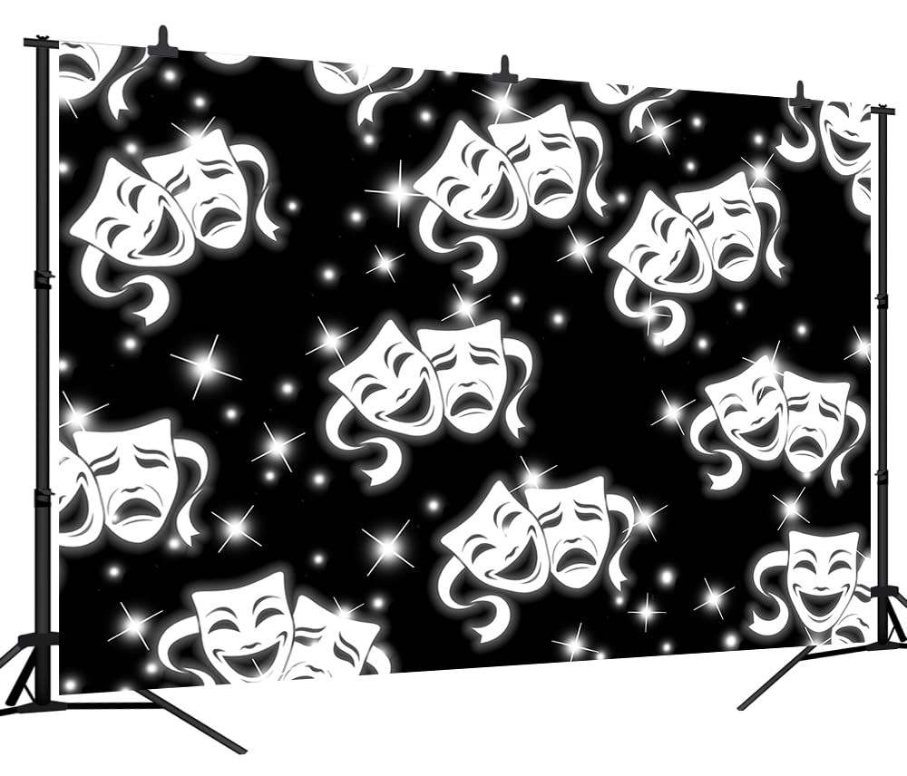 DePhoto 7x5FT Black Mask Backdrop 7x5FT, Please refer to the main picture