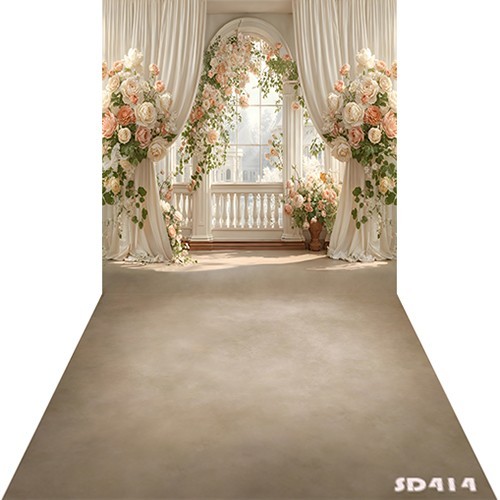 10’x20’Floral Curtain Balcony Scenic Microfiber Fabric background backdrop SD414