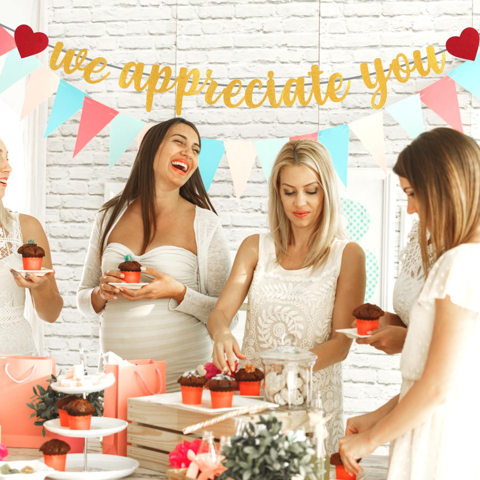 We Appreciate You Banner Glitter Appreciation Backdrop for Doctor Nurse Teacher