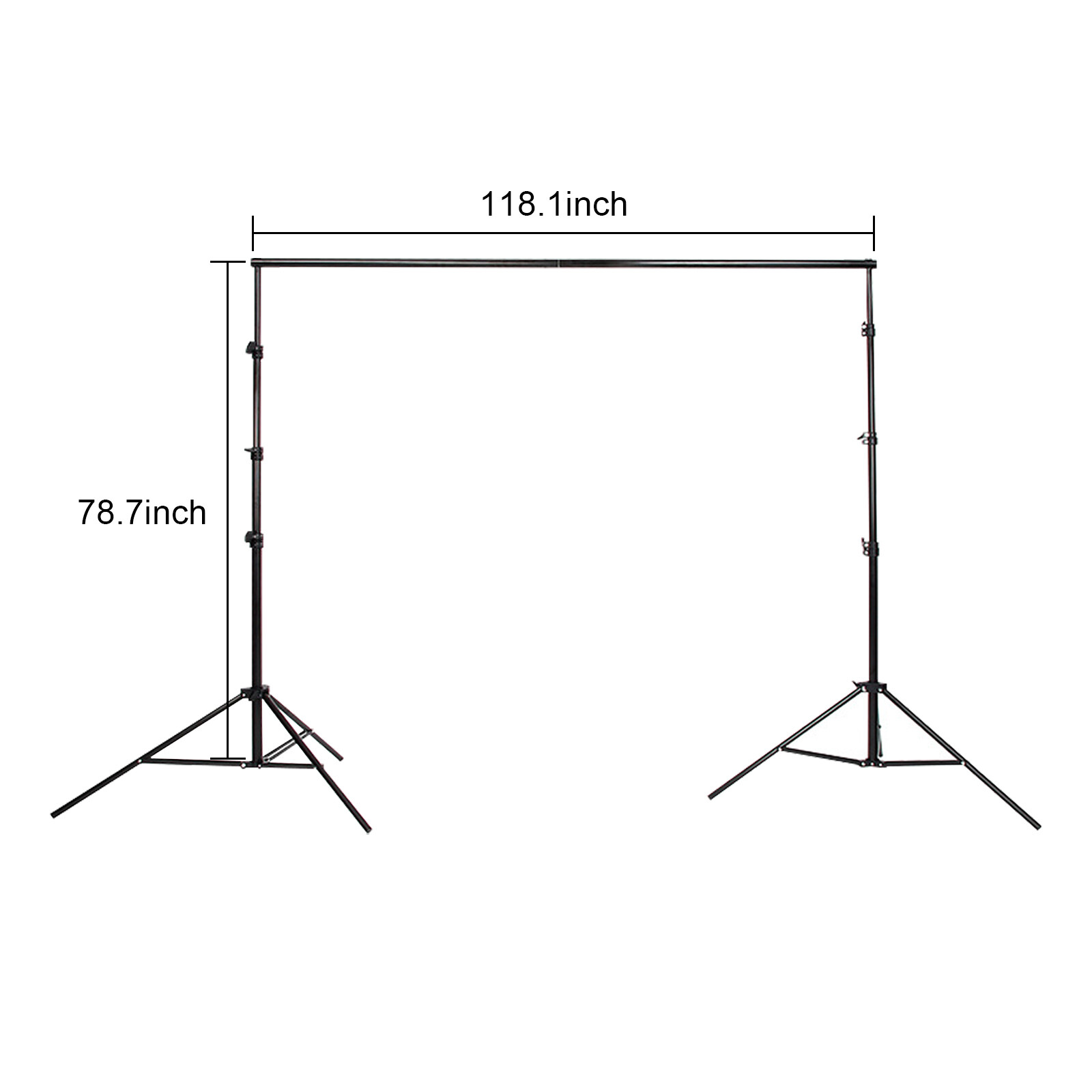 Adjustable Background Crossbar Kit Support Stand Photography Backdrop Black Kit