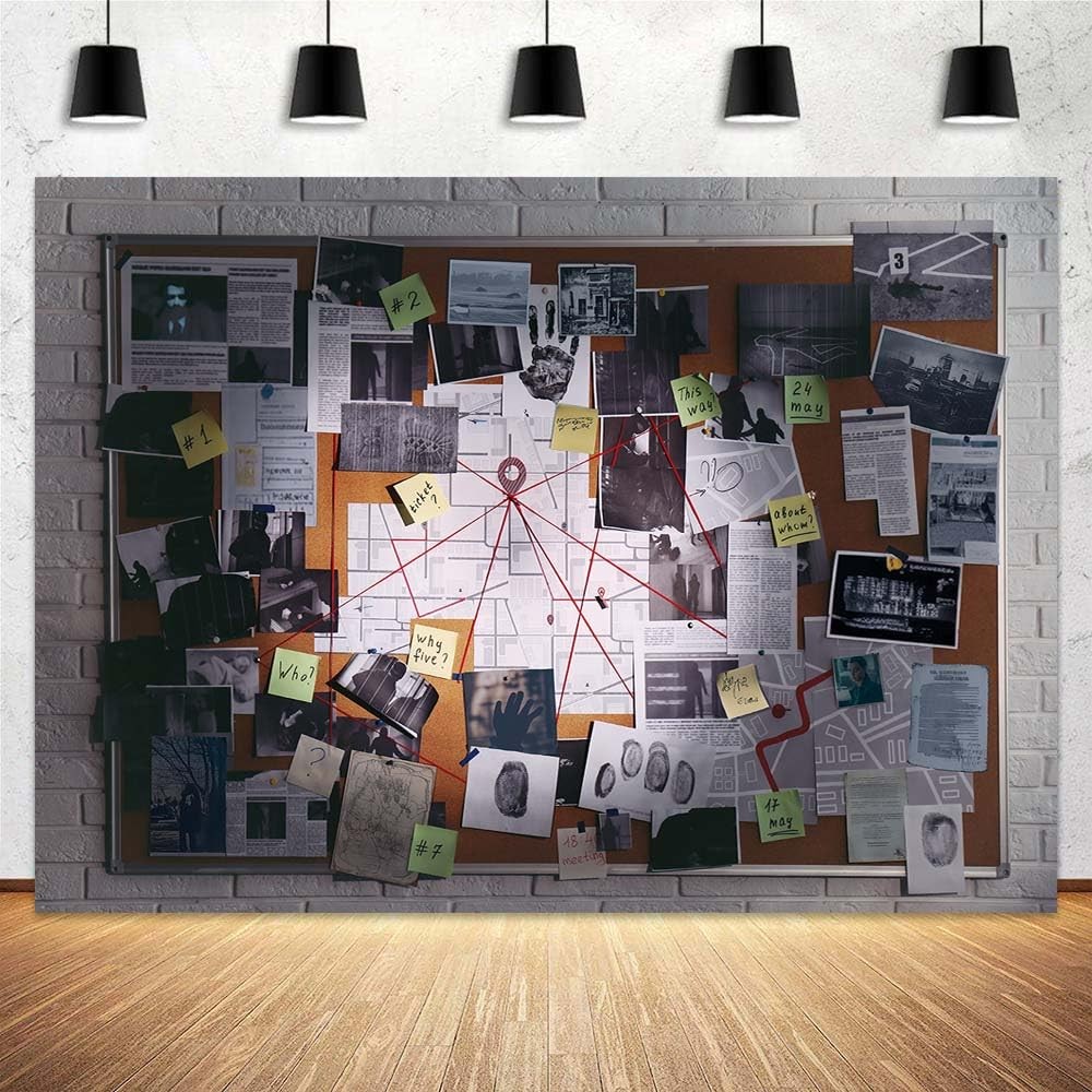 10X8ft Crime Scene Decorations Photo Backdrop Murder Mystery 10X8FT, Black