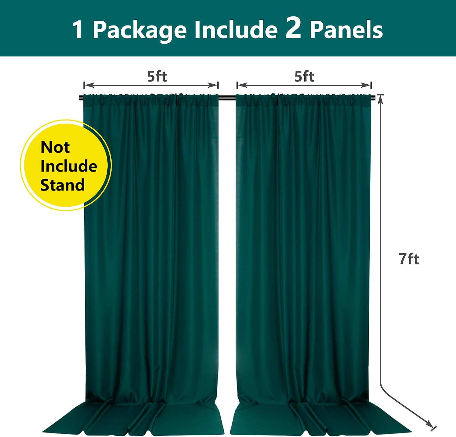 MYSKY HOME 10ft x 7ft Green Backdrop Curtains for Parties, Weddings, Stage & Bab