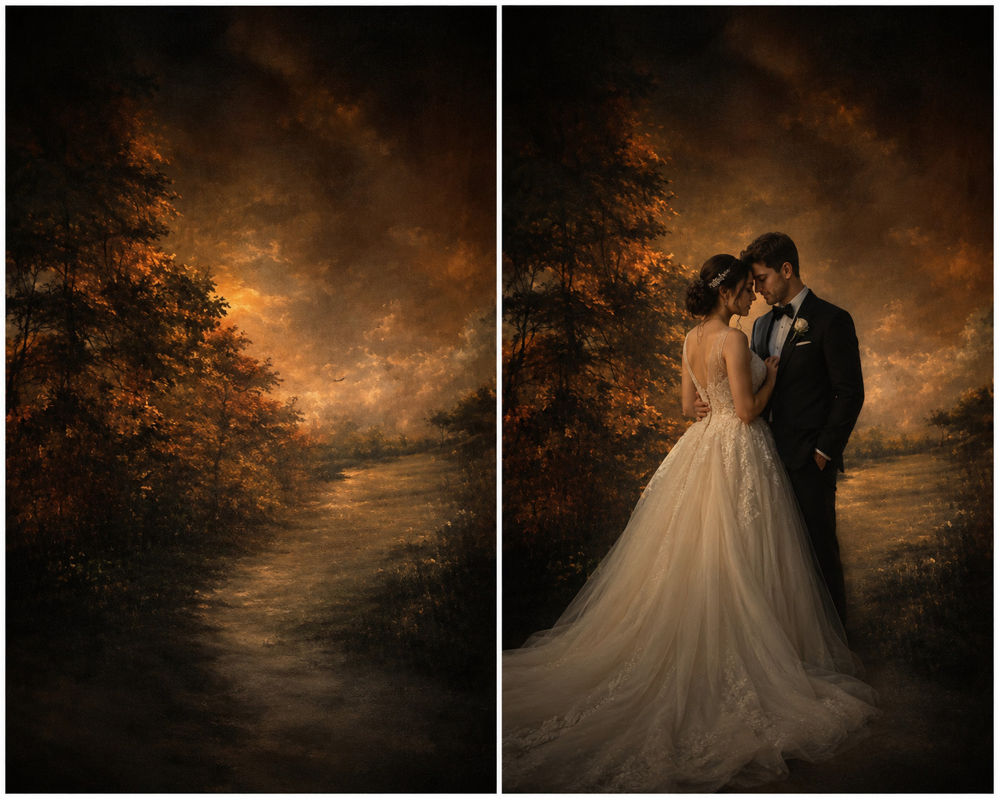 10*20 Ft Muslin 100% Airbrush Painted Romantic autumn wedding Background 42-086