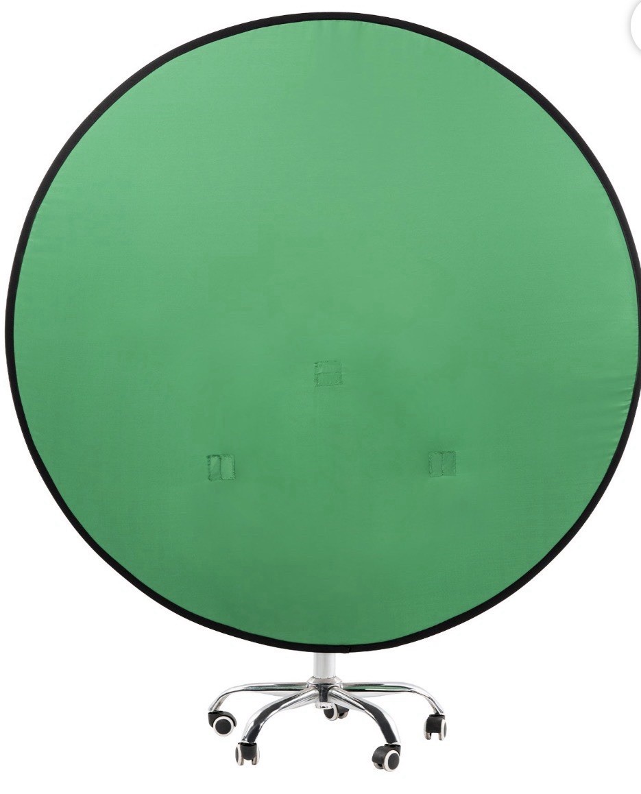 Green Screen Collapsible Polyester Backdrop, 59in/150 cm, Opaque