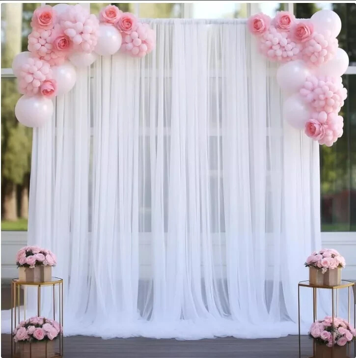 DASHAN 10x8ft Wedding Backdrop for Photography White Green Floral Flowers Garlan