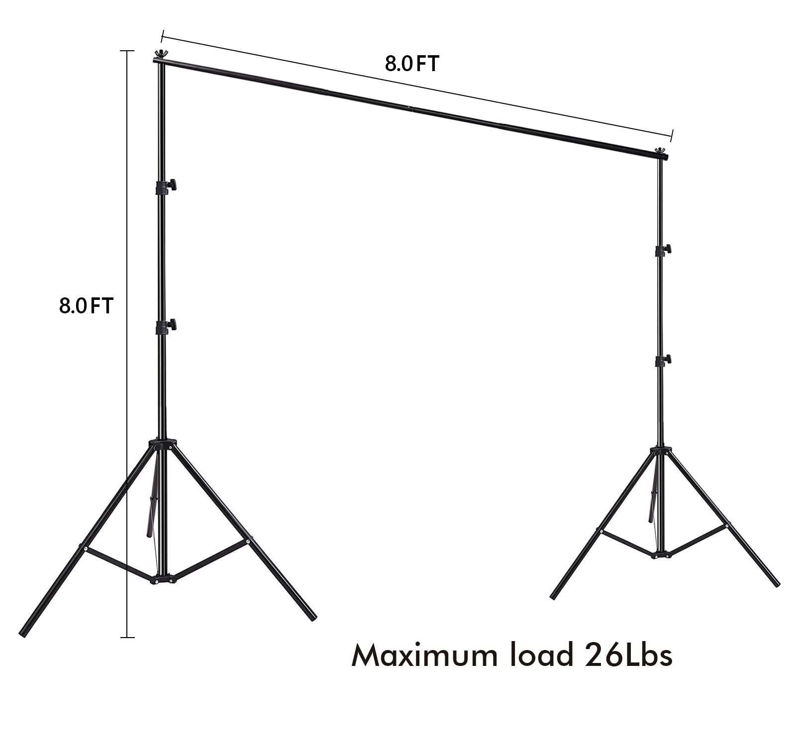 Photo Video Studio Photography Backdrop Stand, 8 x 8 ft Adjustable Photo Back…
