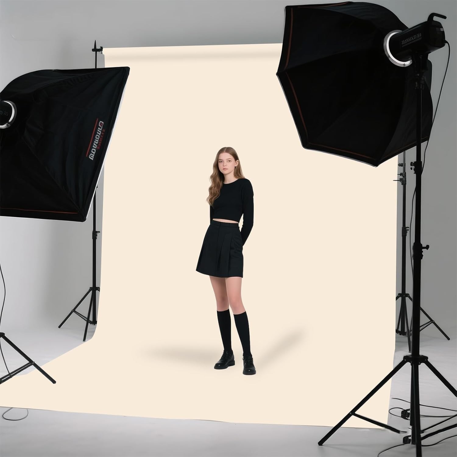 Luxurious Beige Photography Background – Perfect for Portraits & Weddings 5x7FT