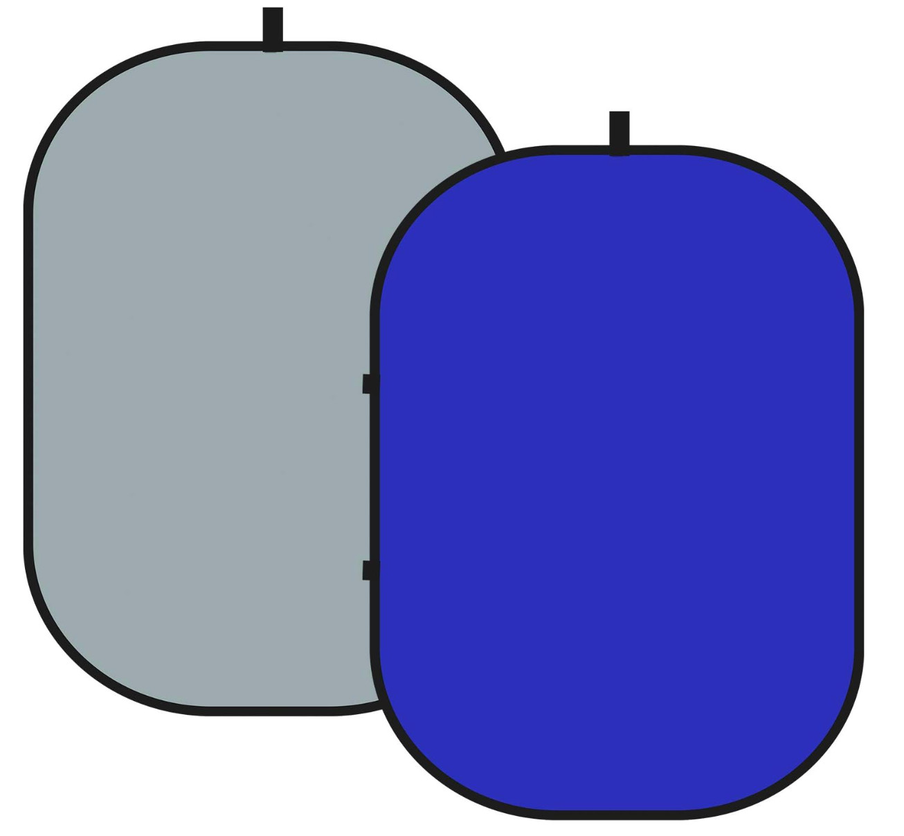 Double-Sided Blue and Grey Screen, 2 in 1 Foldable and Reversible Backdrop
