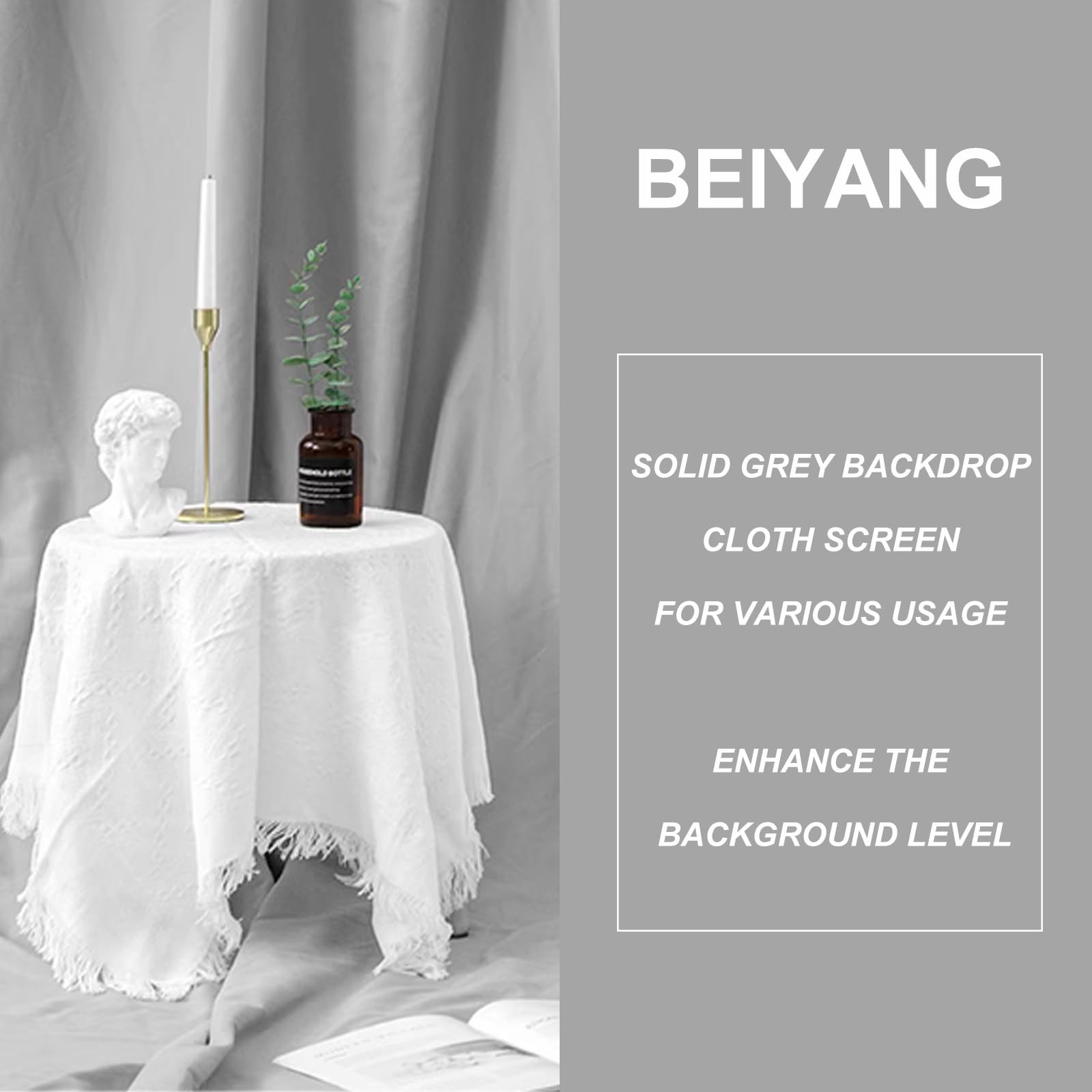 Light Grey 10 x 20 Ft Large Screen Backdrop Cloth for Photography, Non-Reflec…