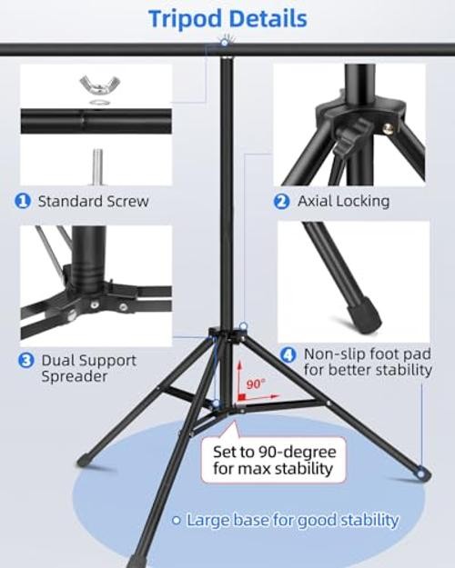 T Shape Backdrop Stand, 8×7.5ft(HxW) Portable Photo Background 8×7.5ft (HxW)