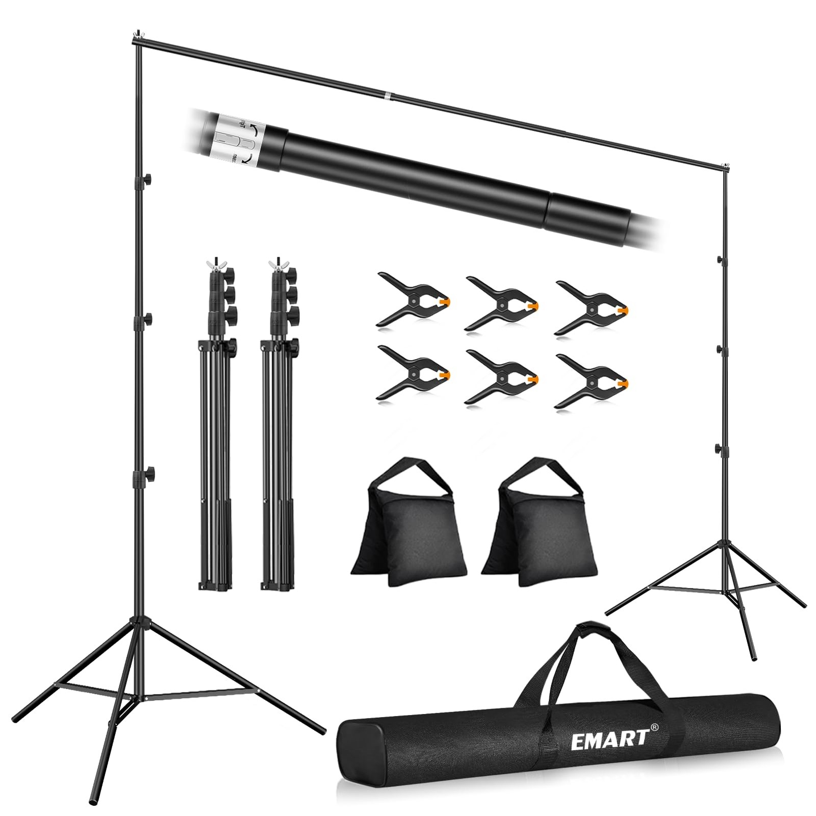 10x10FT Backdrop Stand, Photo Studio Back Drop Adjustable Stand with 6 Backdr…