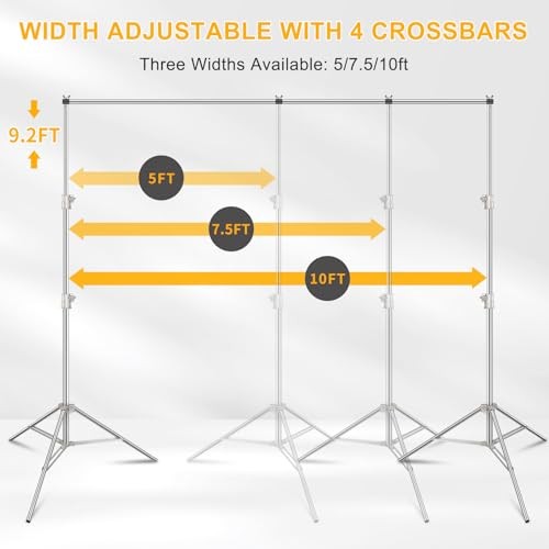 Photo Backdrop Stand 8.5 x10Ft Stainless Steel Heavy Duty Back Drop 8.5 x 10 Ft