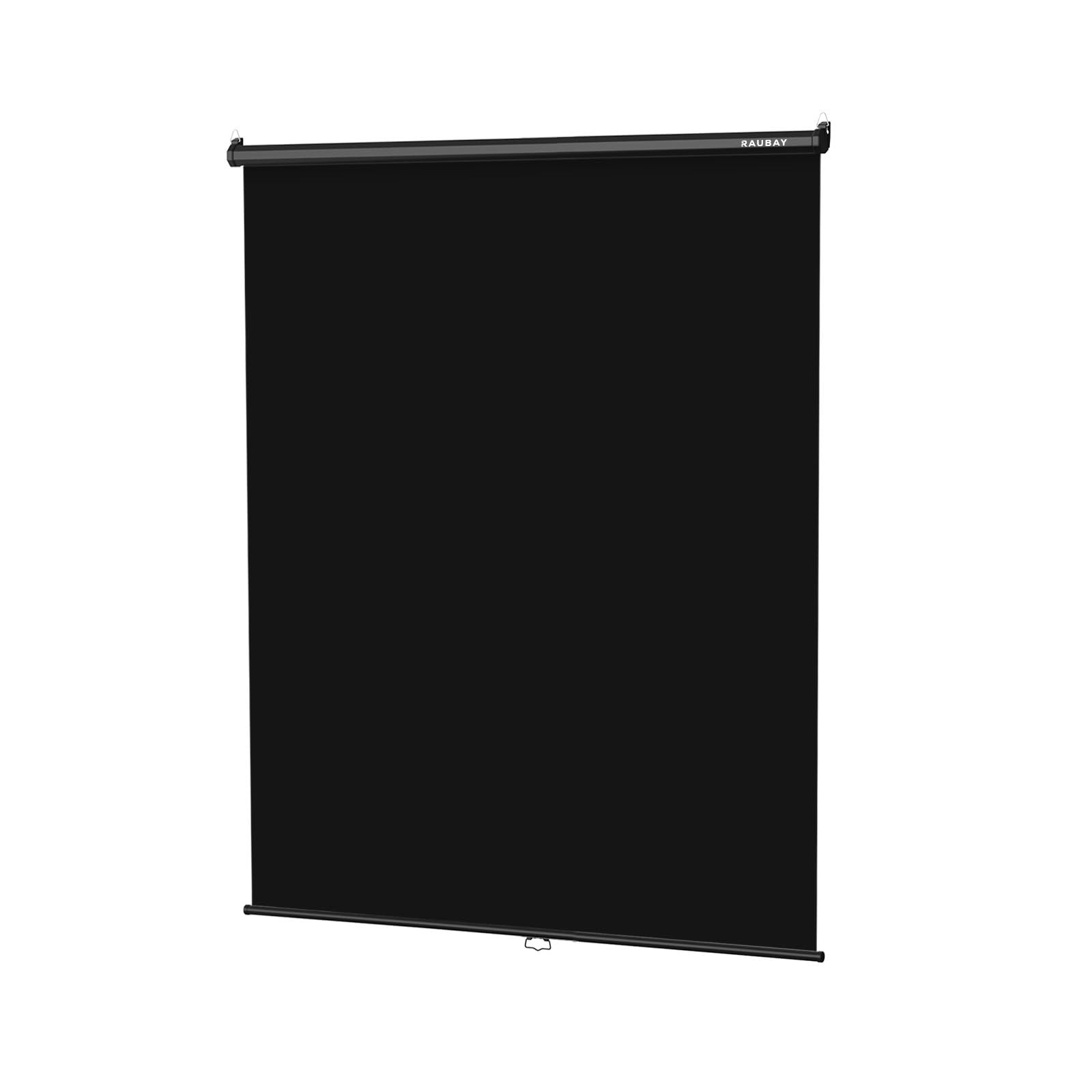 RAUBAY Retractable Pull Down Black Screen Standard(59.8 x 86.6in),