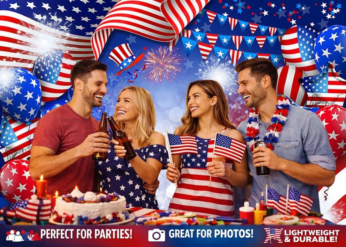 7X5 Ft American Flag Photography Backdrop for Patriotic Events and Celebrations