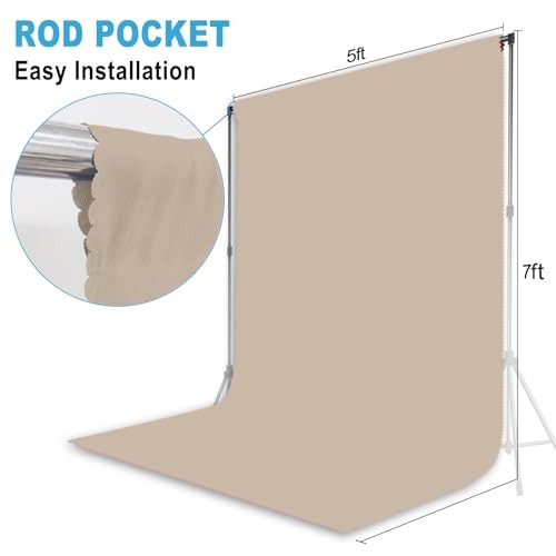 Photography Backdrop for Photoshoot, Fabric, 5×7 FT | Versatile 5X7 FT Beige