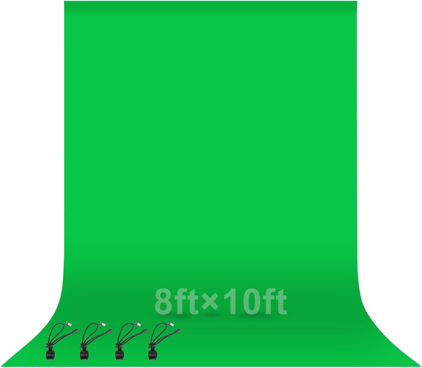 Machine Washable 8 x 10 Ft Green Screen Backdrop for Video Editing & Streaming