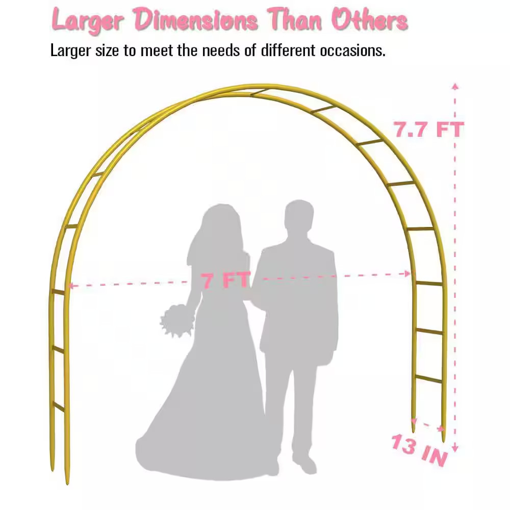 Paleo 92.4 In. X 84 In. Metal Arch Backdrop Stand, Wedding Metal Arch Frame for