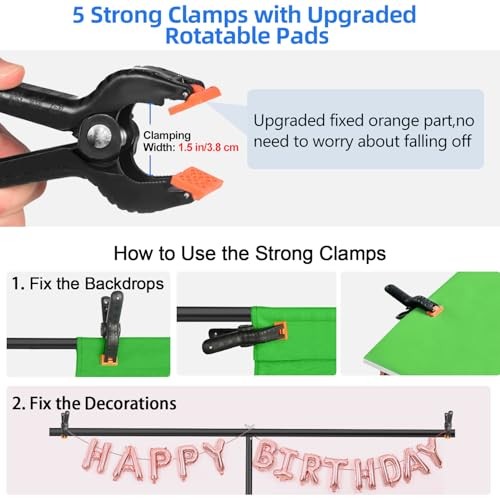 (HxW) T-Shape Photo Backdrop Stand, Portable Green Screen Stand Only 7x5ft