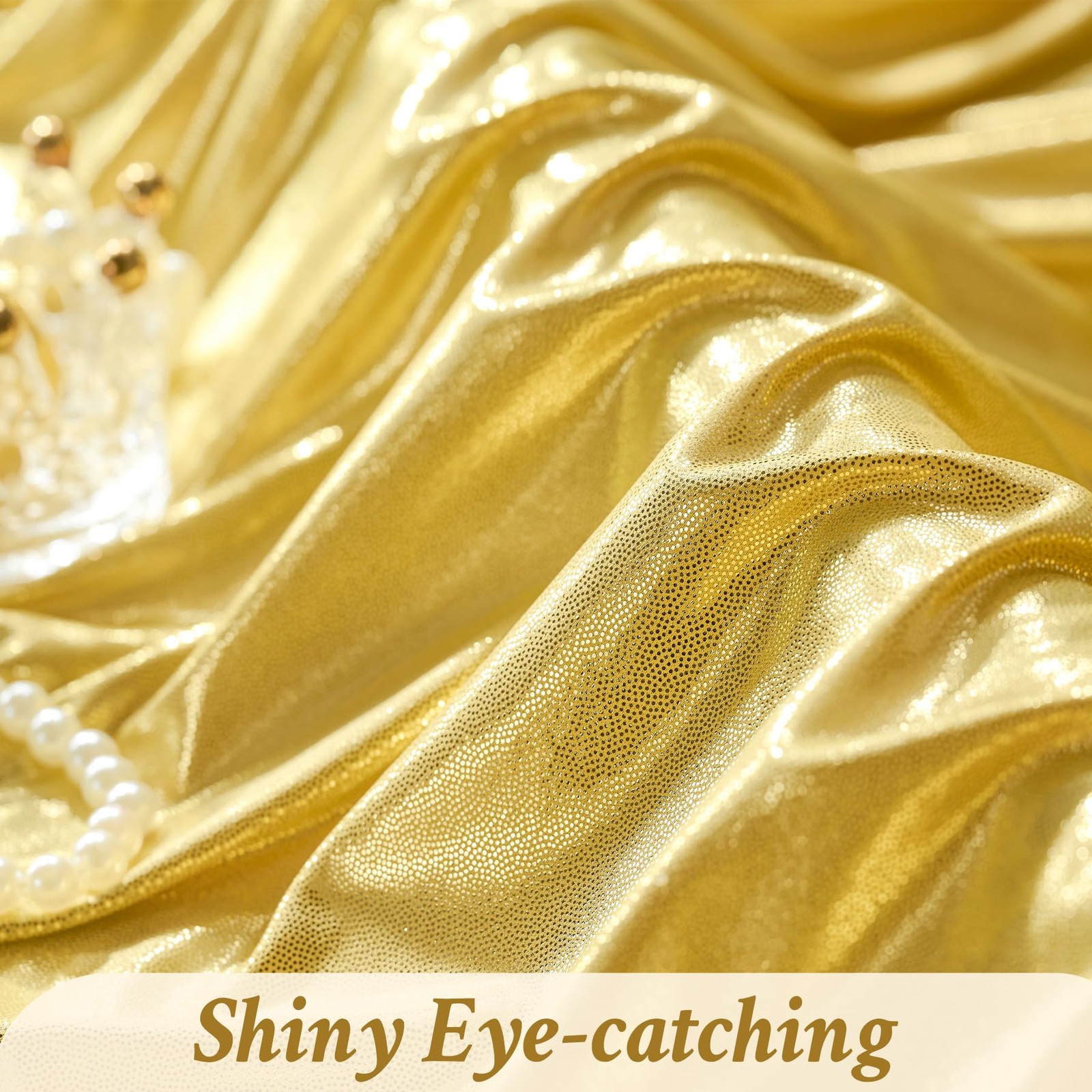 Gold Sequin Backdrop Curtain 40x10ft 5′(W) x 10′(H), 8 panels,