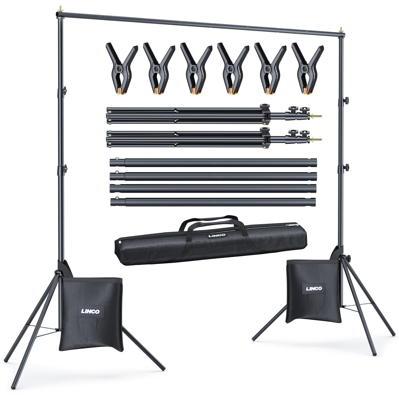 Backdrop Stand for Parties Kit 10X7 Ft Adjustable Back Drop Photography Studio P